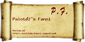 Palotás Fanni névjegykártya