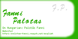 fanni palotas business card